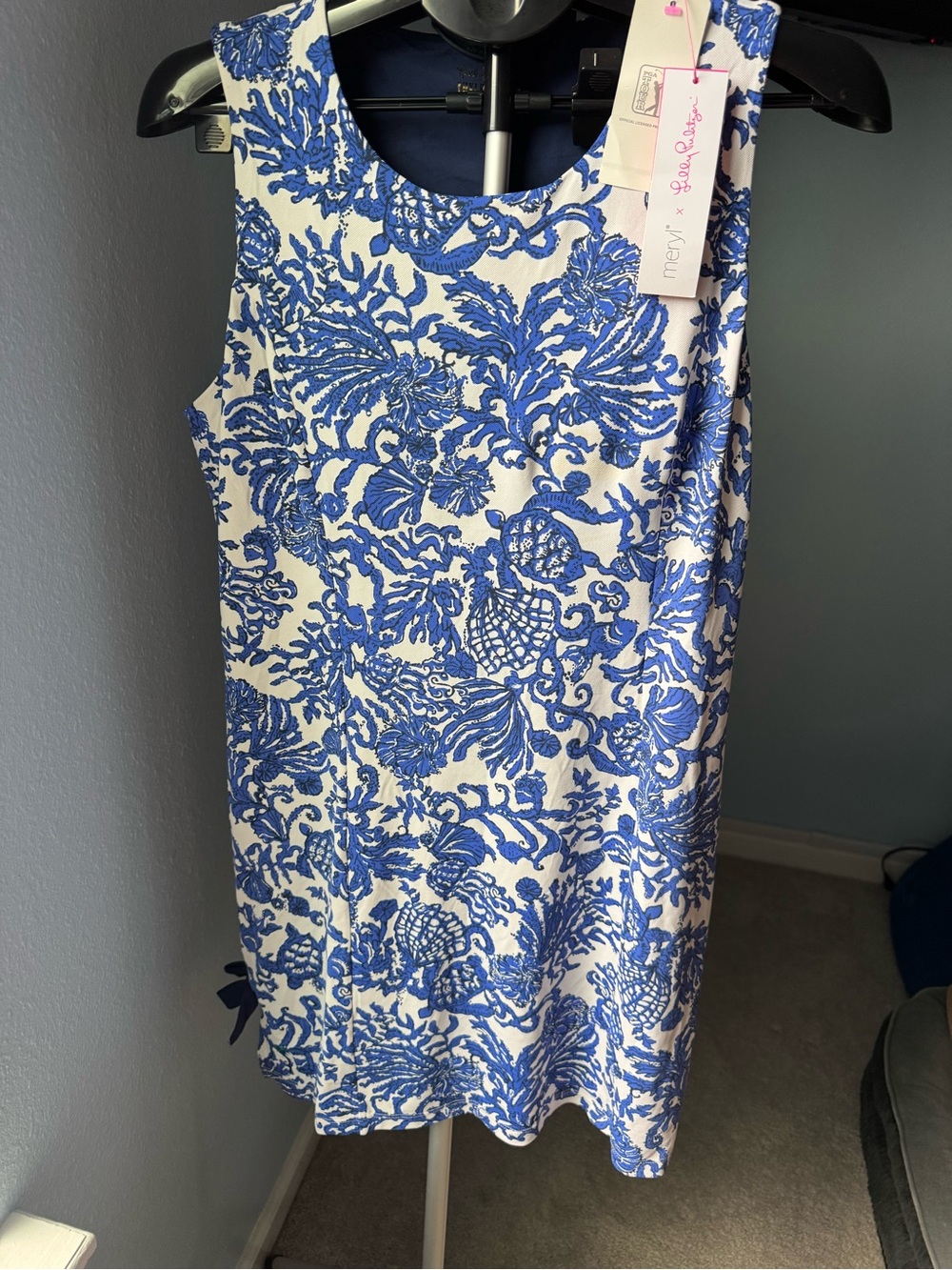 Lilly Pulitzer White & Blue Dress with shorts